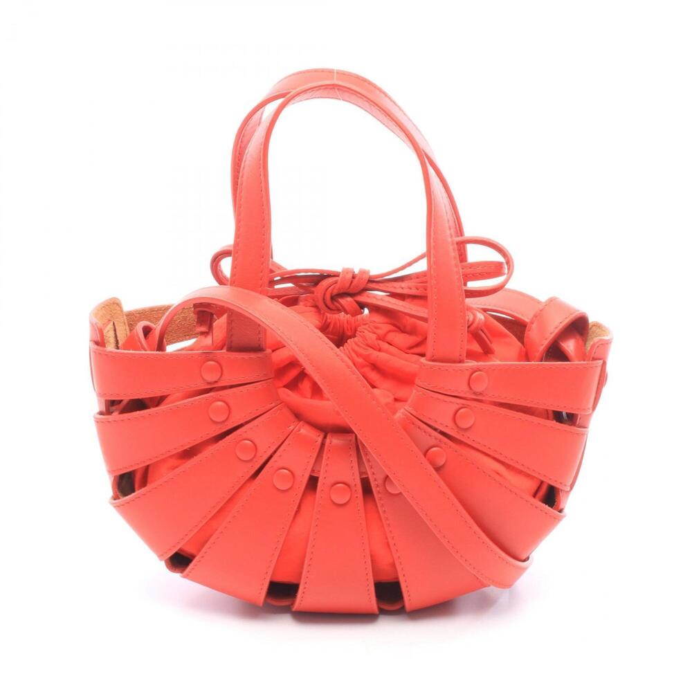 Bottega Veneta The Shell Small 2-Way Handbag, Leather, Women's, Red